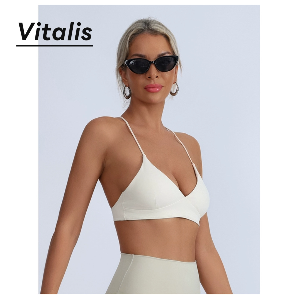 Vitalis透气速干露背运动文胸