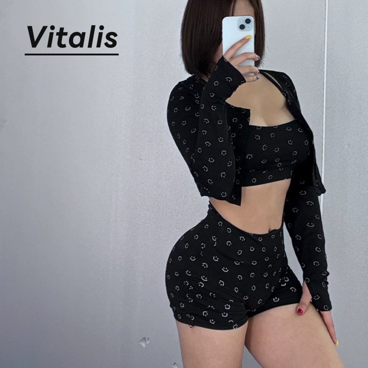 Vitalis韩国笑脸裸感瑜伽套装