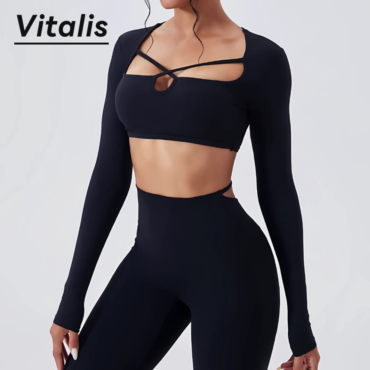 Vitalis新款撞色磨毛瑜伽套装