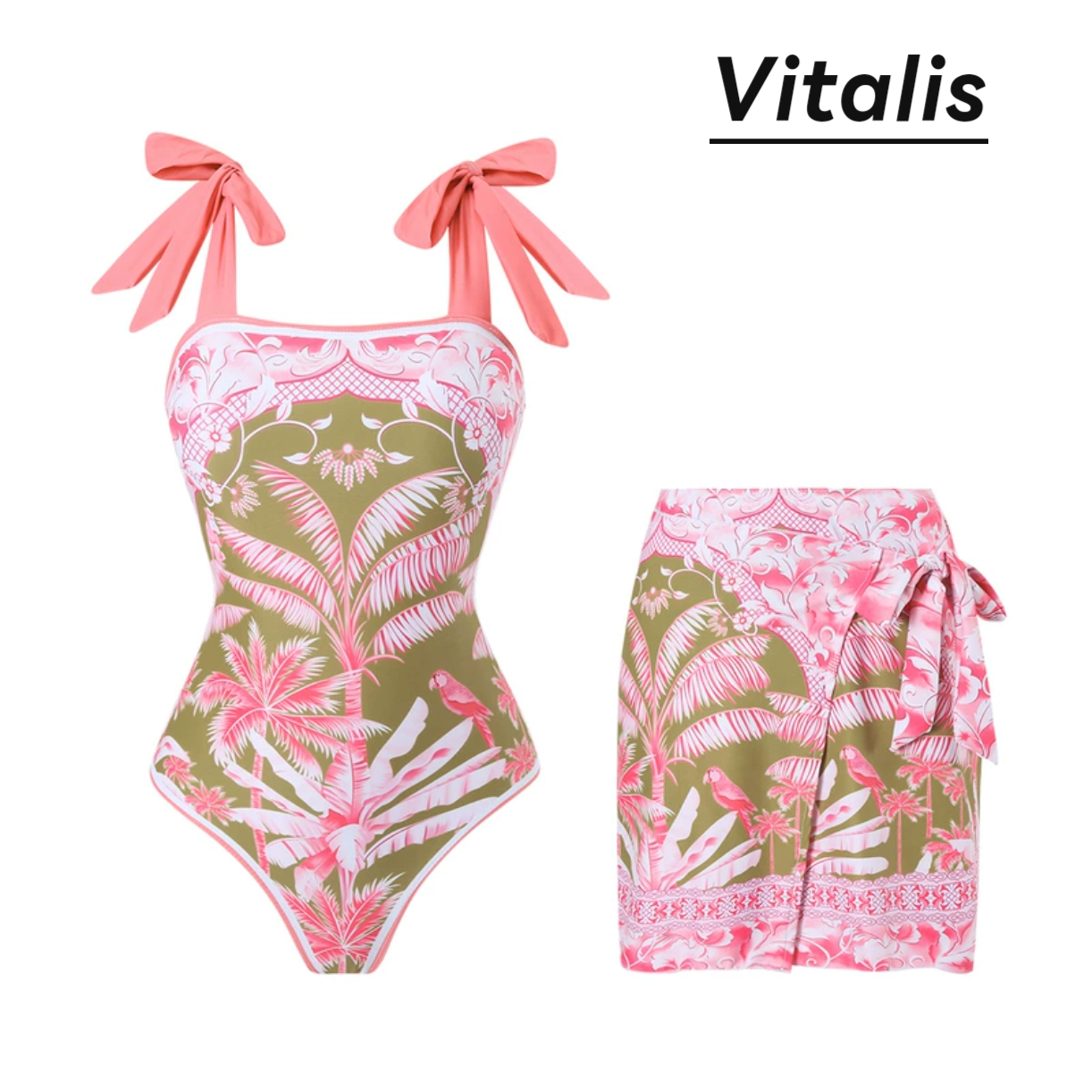 Vitalis泳装女复古小众印花设计吊带性感泡温泉度假裙式连体泳衣,运动/瑜伽/健身/球迷用品,沙滩外套,淘宝优惠券,粉丝福利购,淘宝优惠卷