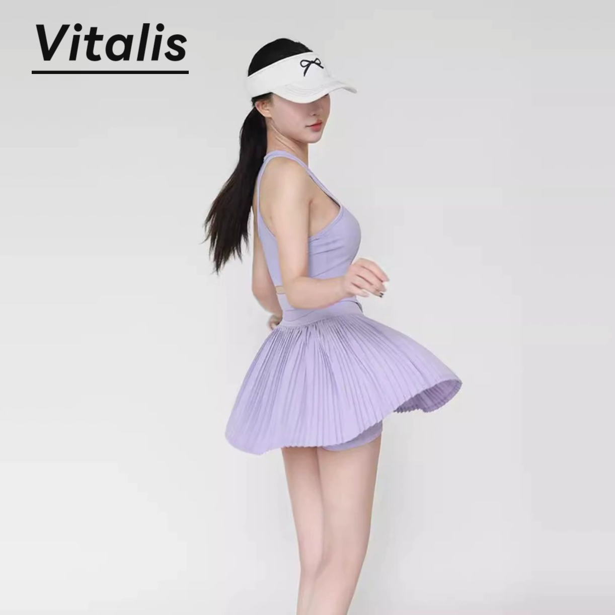 VitalisLulu同款风琴褶瑜伽短裙