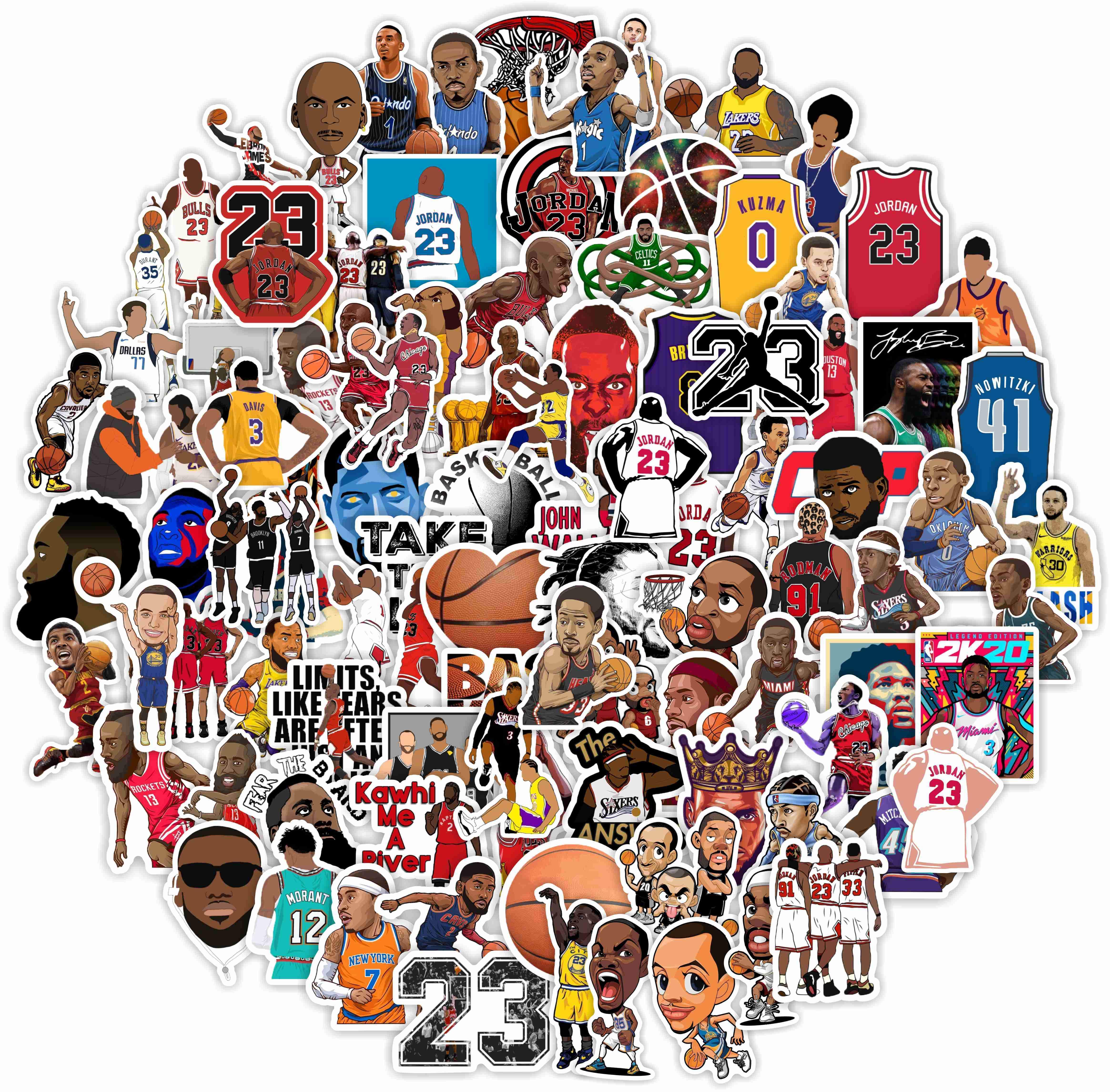 篮球运动员nba球星科比贴纸行李箱钓箱卡通文具手机壳防水装饰贴