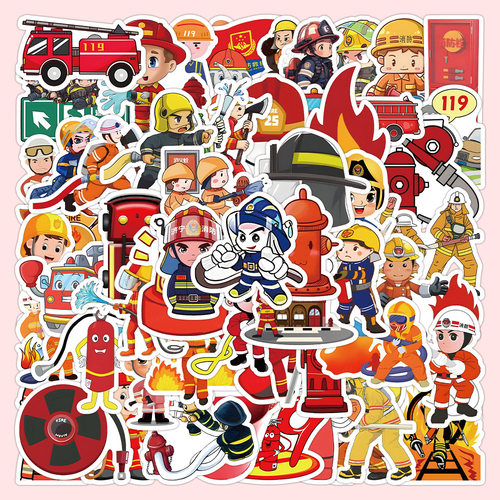 消防安全儿童早教学习贴纸