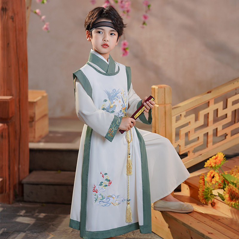 中国风男童汉服古风帅气唐朝古装民族风国学表演服古风少爷服唐装