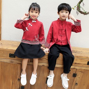 民国风套装儿童表演服服中式唐装