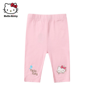Hello Kitty童装女童夏款莫代尔七分打底裤休闲裤子七分裤