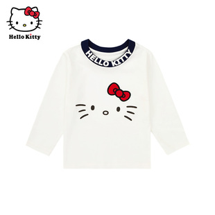 Hello Kitty凯蒂猫童装女童纯棉长袖T恤儿童圆领休闲上衣