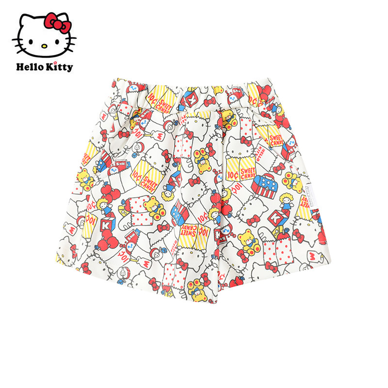 Hello Kitty童装女童春款针织牛仔裙裤休闲裤子短裤图片