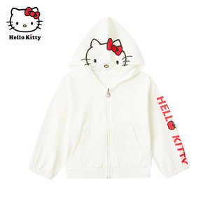 Hello Kitty童装女童春款棉外套开衫宝宝休闲连帽外套拉链衫