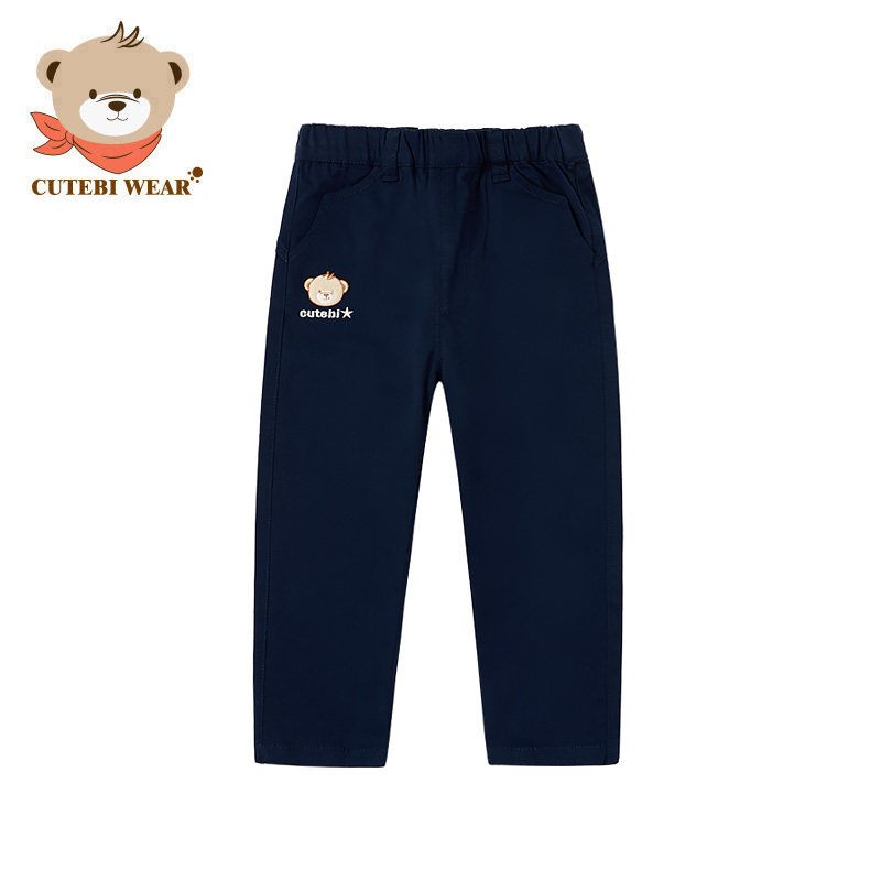 清仓Cutebi Wear秋季儿童休闲棉质梭织长裤男童直筒裤子