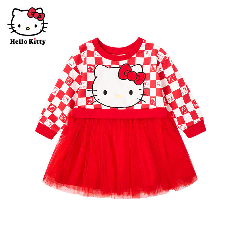 Hello Kitty凯蒂猫女童卫衣裙长袖连衣裙卡通可爱洋气蓬蓬裙洋装