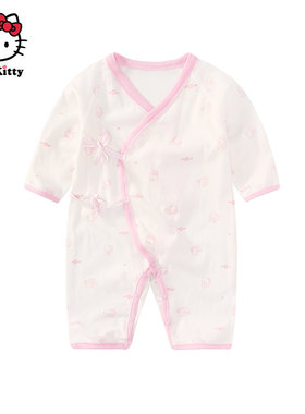 Hello Kitty女童春纯棉内衣家居服连体衣新生儿连身装游戏装