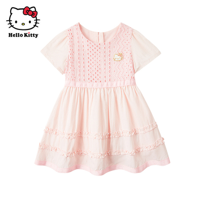 Hello Kitty童装女童春款短袖连衣裙裙子洋装公主裙