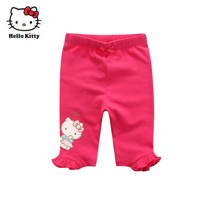 Hello Kitty凯蒂猫女童棉七分裤夏季薄款修身打底裤