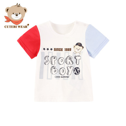 童装Cutebi Wear儿童棉可爱T恤短袖男童夏季新款上衣