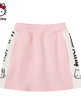 Hello Kitty童装女童春款纯棉半身裙子时尚休闲短裙