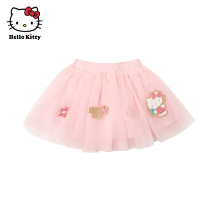Hello Kitty女童春秋网纱裙子公主蓬蓬裙舞蹈短裙半身裙