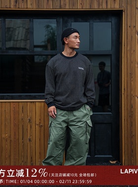 LAPIVIMA LAP STRIPED HEAVY LS 条纹重磅长袖圆领卫衣日系休闲