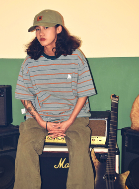 LAPRIMA STRIPE CREW NECK LAPIVIMA经典条纹圆领宽松短袖T恤LAP