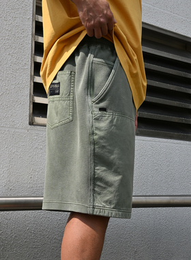 LAPIVIMA THICKENED WAFFLE PATCHWORK LUMBERJACK SHORTS 短裤