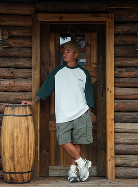 LAPIVIMA CONTRAST 3/4 LS TEE 珠地撞色圆领七分袖日系休闲户外