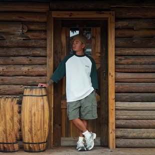 LAPIVIMA CONTRAST 3/4 LS TEE 珠地撞色圆领七分袖日系休闲户外