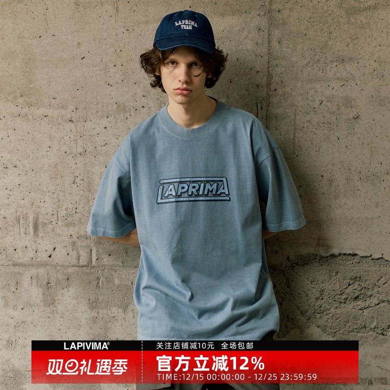 LAPRIMA破坏印花圆领T恤