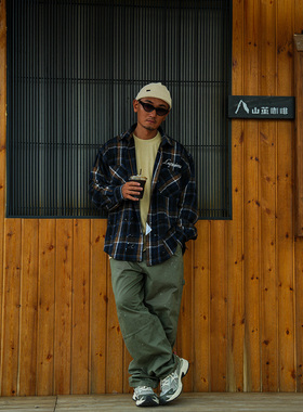 LAPIVIMA SPLASH-INK PLAID OVERSIZED SHIRT 泼墨格纹廓形衬衣