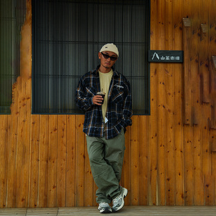 LAPIVIMA SPLASH-INK PLAID OVERSIZED SHIRT 泼墨格纹廓形衬衣