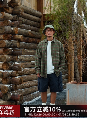 LAPIVIMA OVERSIZED PLAID PRINT SHIRT 格纹印花衬衫长袖休闲