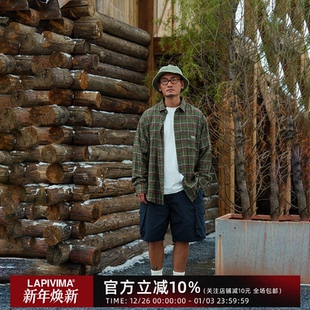 PRINT PLAID SHIRT 格纹印花衬衫 休闲 LAPIVIMA 长袖 OVERSIZED