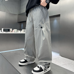 宽松休闲裤 春秋新款 子中大儿童弯刀裤 宽松春装 潮 男童工装 时尚 裤