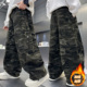 长裤 男童秋冬款 潮 儿童冬季 中大童宽松百搭工装 迷彩弯刀裤 2025新款