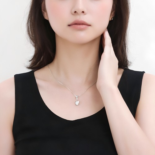 S925满镶钻银铲铲锁骨链女款