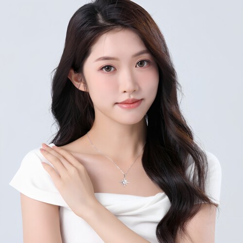 S925莫桑50分项链轻奢送女友