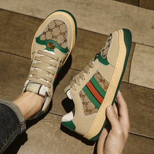 莆田潮牌G家真皮脏脏鞋男鞋情侣款夏酷奇板鞋网红奢侈品小脏鞋女
