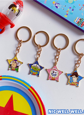 玩具总动员三眼怪叉叉胡迪巴斯光年星星金属钥匙扣三眼挂件