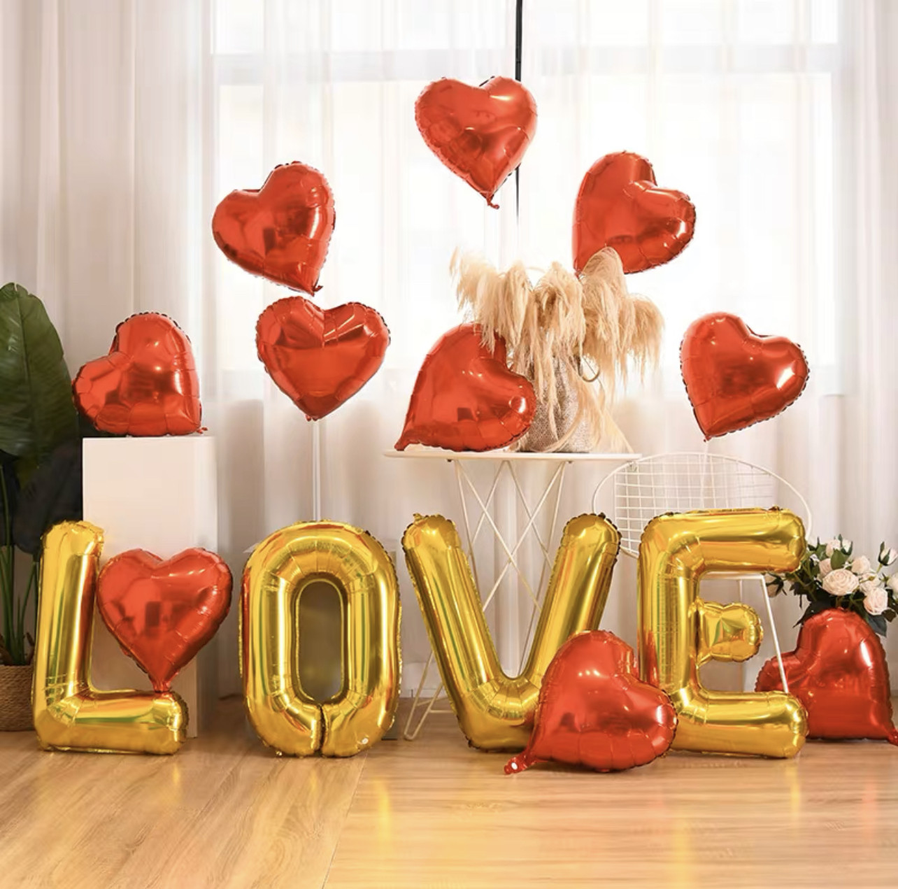 love绿膜气球520七夕情人节气球装饰求婚告白婚礼婚房布置摆设拍