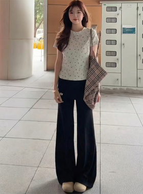 175高个子超长180灰色赵露思同款屁帘喇叭裤女2026春季瑜伽运动裤