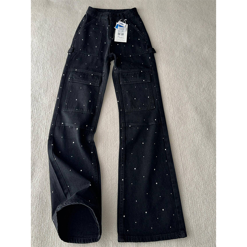 175高个子加长满天星带钻工装裤