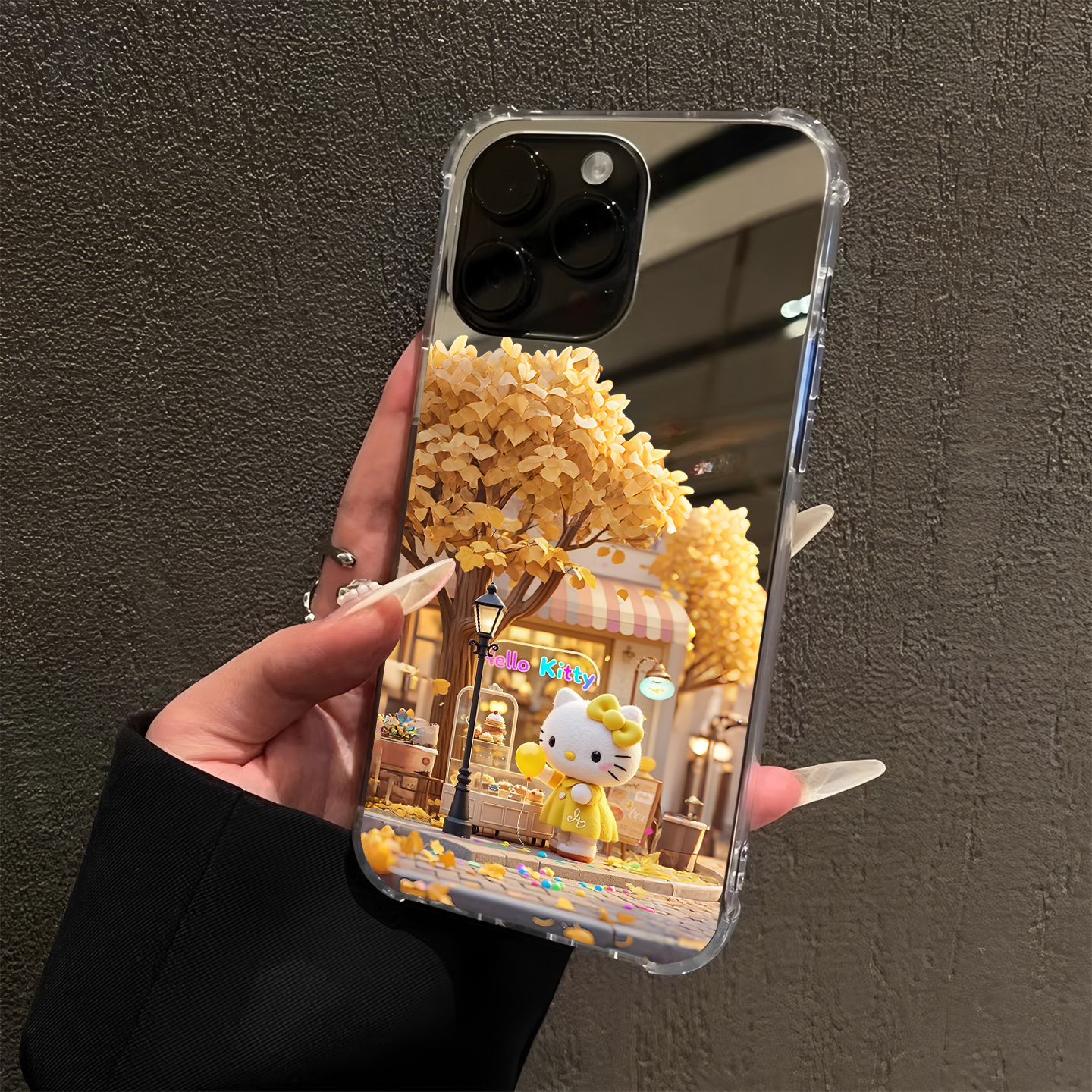 秋冬HelloKitty凯蒂猫适用华为mate60pro手机壳华为p70可爱vivox90s镜面opporeno7公仔小米14一加9红米note13