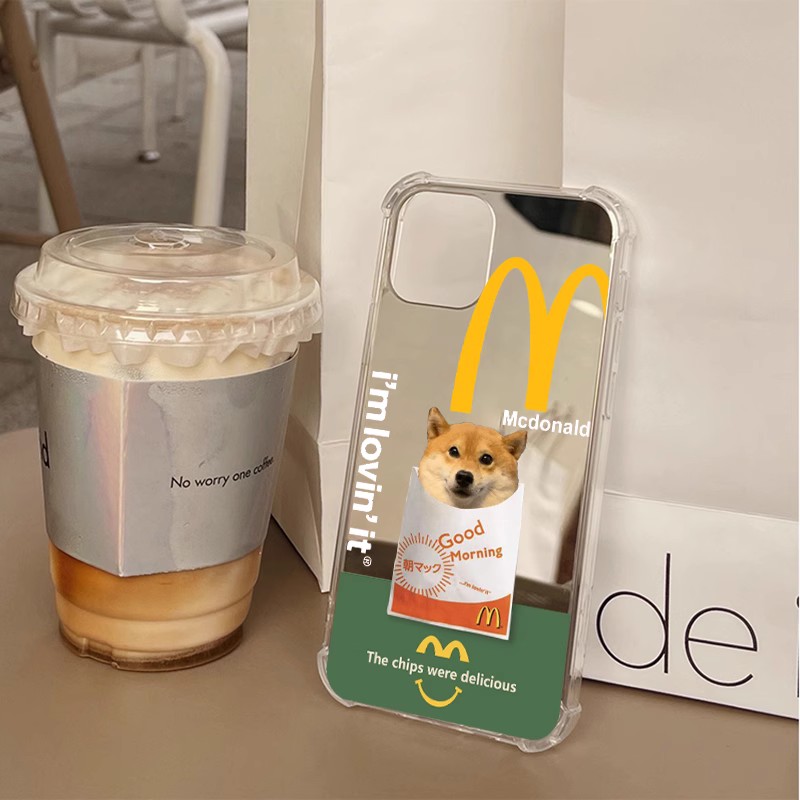 M记麦门适用iphone14pro薯饼华为p50小狗苹果13手机壳小米12镜面opporeno8情侣vivos16猫咪一加12卡通荣耀50