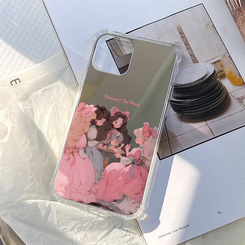 公主们的下午茶适用iphone15华为p40苹果13手机壳opporeno8镜面vivos7一加plus小米12可爱nova9励志mate60pro