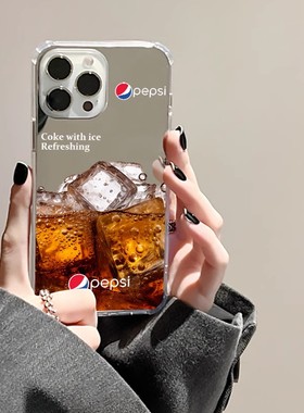 冰可乐适用iphone14pro华为p50镜面苹果13手机壳小米12夏日opporeno8简约vivos16一加套plus情侣荣耀50高级感