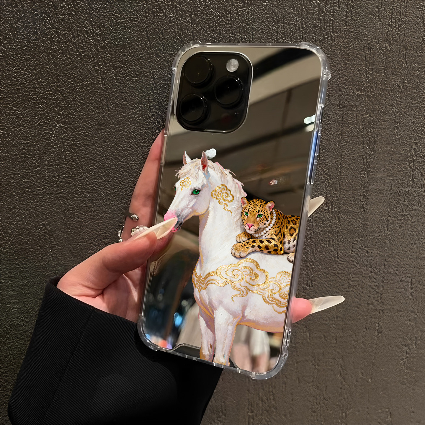 新年马上暴富适用iPhone17pro镜面16promax创意15Pro苹果14手机壳xsmax补妆13豹子12可爱xr本命年7可爱8plus,3C数码配件,手机保护套/壳,淘宝优惠券,粉丝福利购,淘宝优惠卷