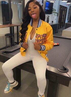 Letter Print Jacket Women Coat Windbreaker 2022 Activewear