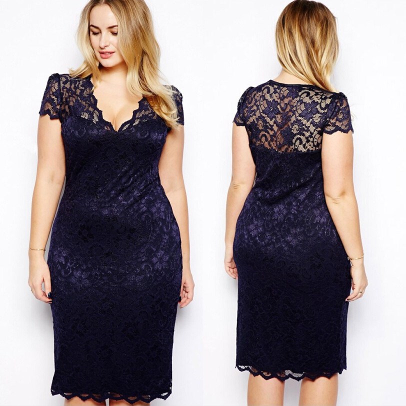 M-4XL大码女装plus size women summer new lace party dresses