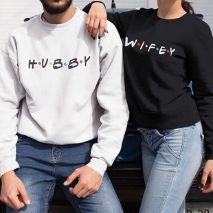 Sweatshirts Couple Unisex Lover Hoodies Wifey Clothes Hubby
