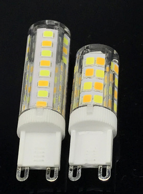 E14g9g4三色变光LED光源陶瓷PC罩子220V 52珠2835 7W高度光源
