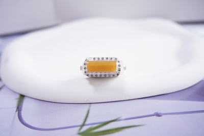 天然无烧平安柱黄翡缅甸天然A货定制镶嵌吊坠饰品寓意好【1747】